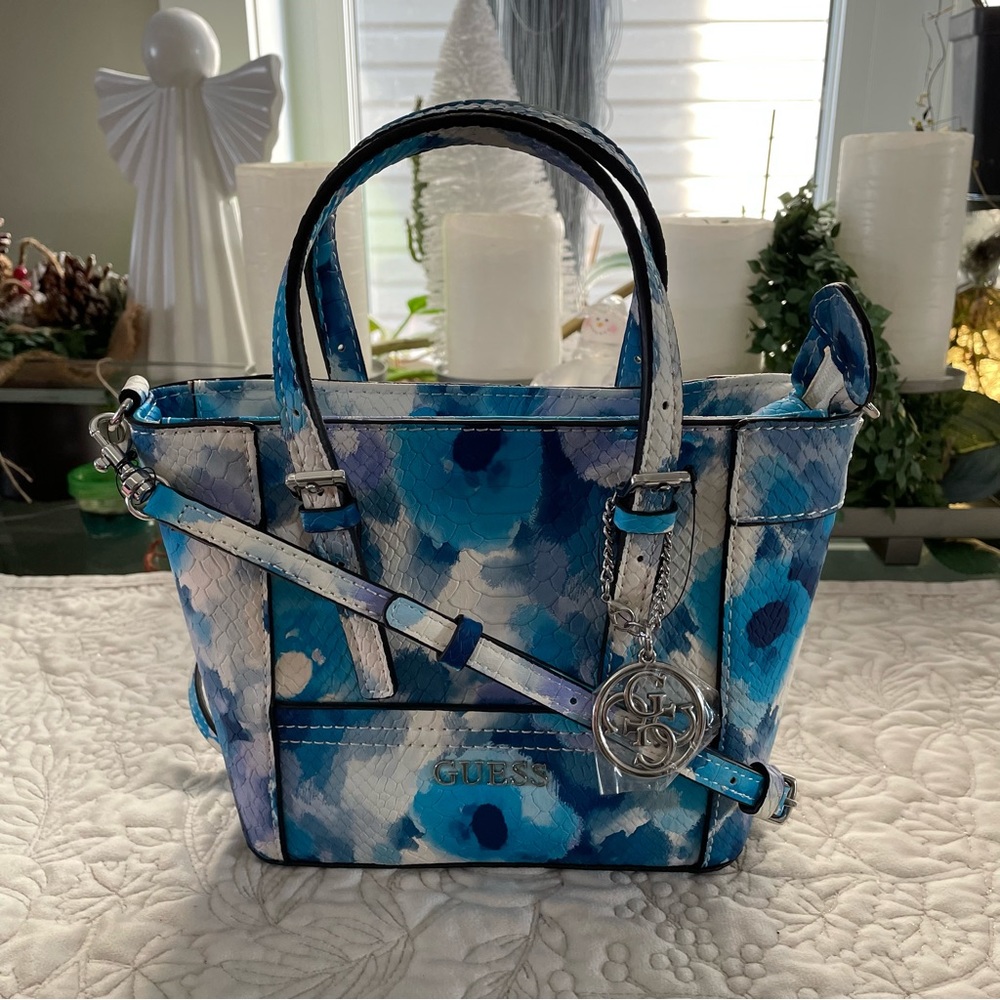 GUESS Delaney Floral-Print Mini Tote Crossbody